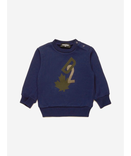 Dsquared2 Baby Maple Leaf Logo Sweatshirt in Navy pas chere