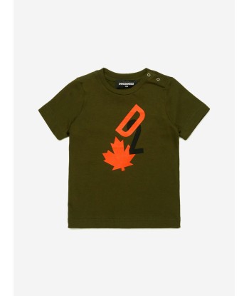 Dsquared2 Baby Maple Leaf Logo T-Shirt in Green store