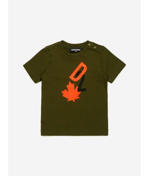 Dsquared2 Baby Maple Leaf Logo T-Shirt in Green store