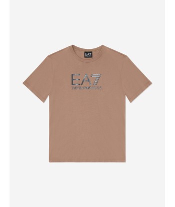 EA7 Emporio Armani Boys Logo T-Shirt in Brown 50-70% off 