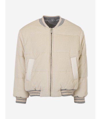 Eleventy Boys Corduroy Puffer Jacket in Ivory Le MVP de beaucoup