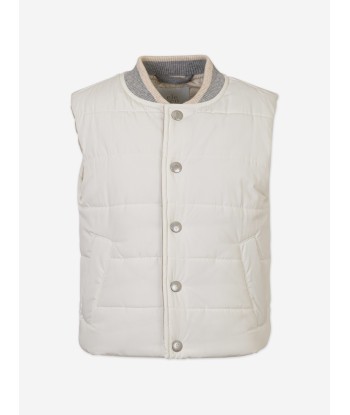 Eleventy Boys Quilted Gilet in Ivory 2024