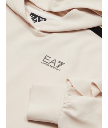 EA7 Emporio Armani Girls Wide Fit Cropped Hoodie Beige de technologie