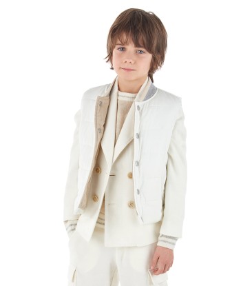 Eleventy Boys Quilted Gilet in Ivory 2024