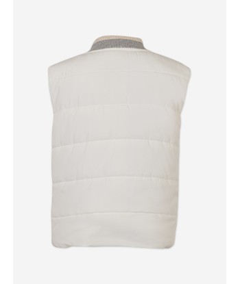 Eleventy Boys Quilted Gilet in Ivory 2024