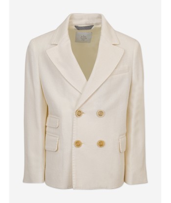 Eleventy Boys Wool Blazer in Ivory ou a consommer sur place