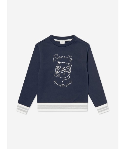 Eleventy Boys Around The World Sweatshirt in Blue de votre