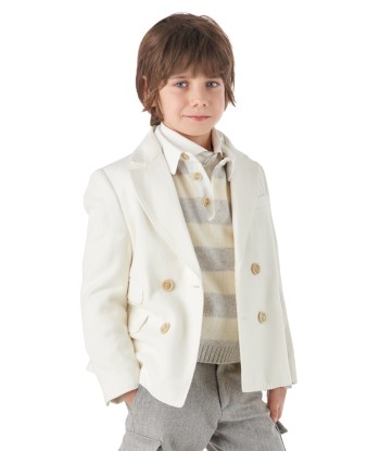 Eleventy Boys Wool Blazer in Ivory ou a consommer sur place