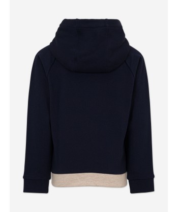 Eleventy Boys Logo Hoodie in Navy store