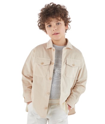 Eleventy Boys Branded Overshirt in Beige suggérées chez