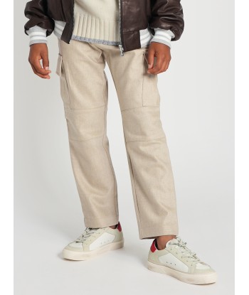 Eleventy Boys Cargo Trousers in Beige online