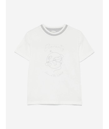 Eleventy Boys Around The World T-Shirt in Ivory commande en ligne