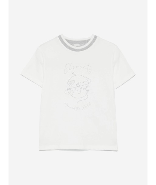 Eleventy Boys Around The World T-Shirt in Ivory commande en ligne