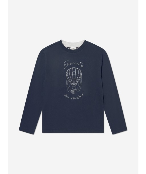 Eleventy Boys Long Sleeve T-Shirt in Navy france