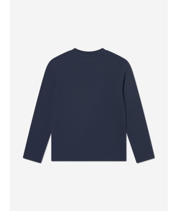 Eleventy Boys Long Sleeve T-Shirt in Navy france