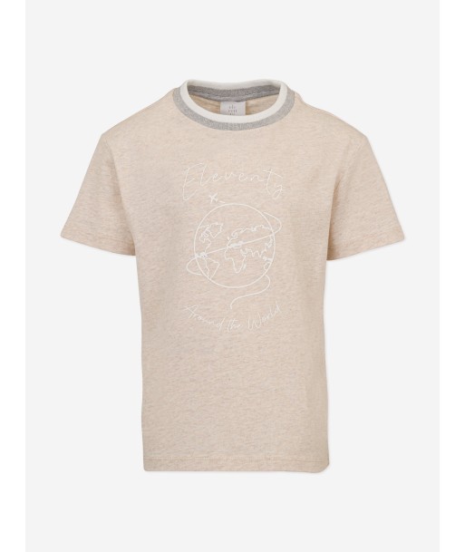 Eleventy Boys Around The World T-Shirt in Beige le concept de la Pate a emporter 