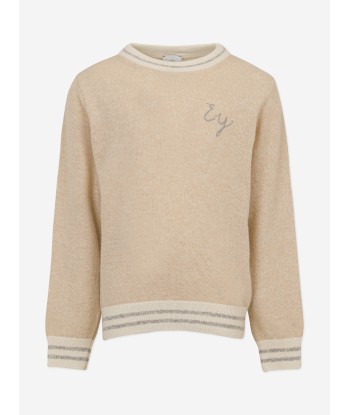 Eleventy Boys Logo Jumper in Beige Comparez et commandez 