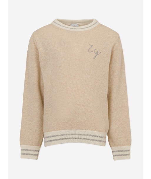 Eleventy Boys Logo Jumper in Beige Comparez et commandez 