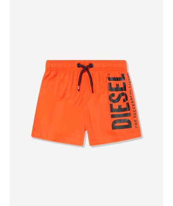 Diesel Boys Logo Swim Shorts in Orange les ctes