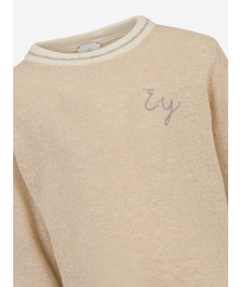 Eleventy Boys Logo Jumper in Beige Comparez et commandez 