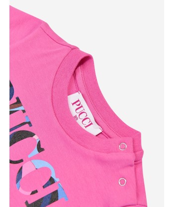 Pucci Baby Girls Logo Print T-Shirt in Pink Par le système avancé 