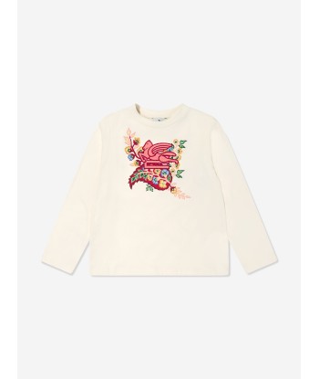 Etro Girls Long Sleeve Logo T-Shirt in Ivory des créatures d'habitude