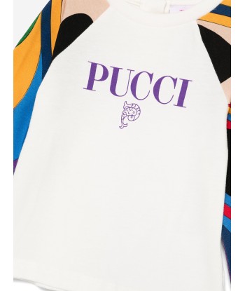 Pucci Baby Girls Onde Long Sleeve T-Shirt in Ivory livraison gratuite