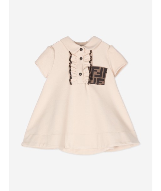 Fendi Baby Girls FF Milano Jersey Dress in Beige à prix réduit toute l'année