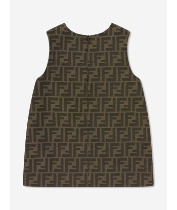 Fendi Baby Girls FF Logo Dress in Brown Venez acheter