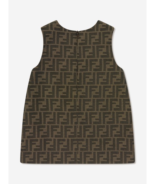 Fendi Baby Girls FF Logo Dress in Brown Venez acheter