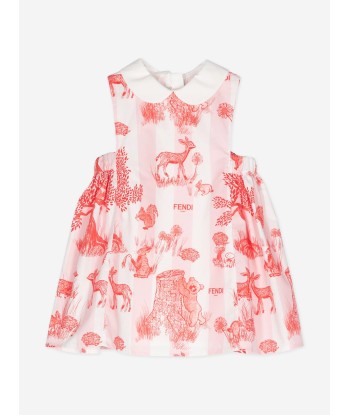 Fendi Baby Girls Beijing Forest Dress in White les ligaments