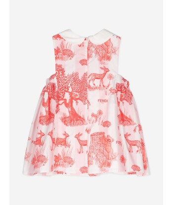 Fendi Baby Girls Beijing Forest Dress in White les ligaments