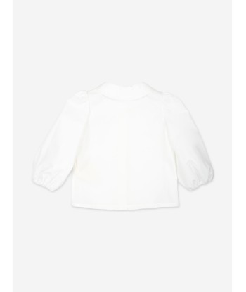 Fendi Baby Girls Cotton Blouse in White Découvrez la collection