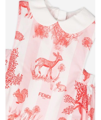 Fendi Baby Girls Beijing Forest Dress in White les ligaments