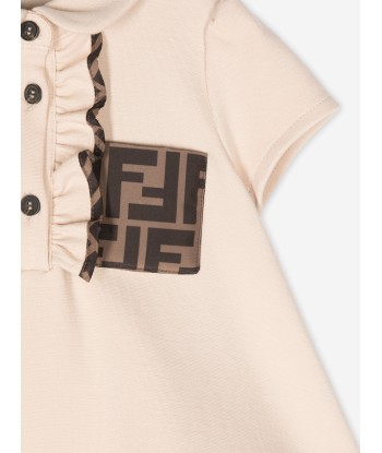 Fendi Baby Girls FF Milano Jersey Dress in Beige à prix réduit toute l'année