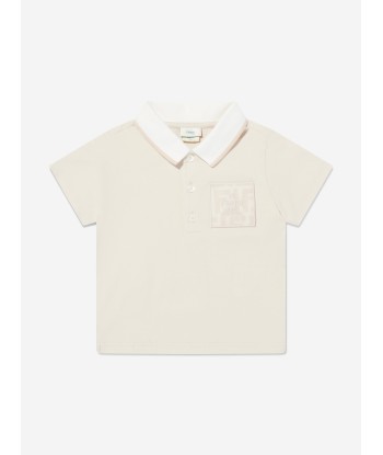 Fendi Baby Boys Jersey Polo Shirt in Beige pas chere