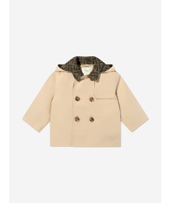 Fendi Baby Bear Trench Jacket in Beige commande en ligne