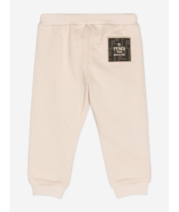 Fendi Baby Logo Joggers in Beige pas cher 