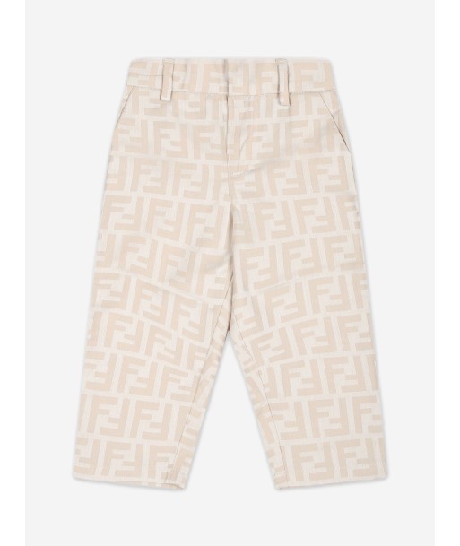 Fendi Baby Boys FF Jacquard Trousers in Beige outlet