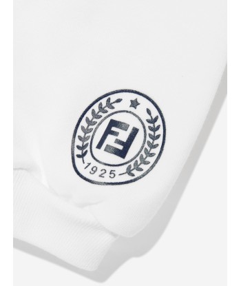 Fendi Baby Logo Joggers in White de pas cher