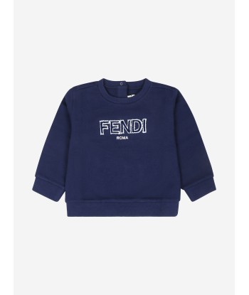 Fendi Baby Boys Logo Sweatshirt in Blue ou a consommer sur place