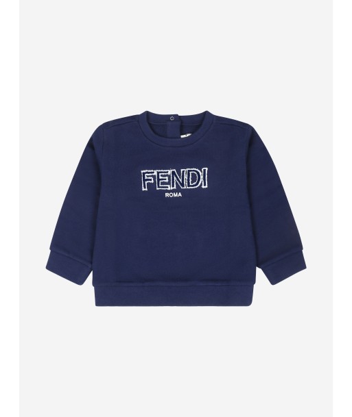 Fendi Baby Boys Logo Sweatshirt in Blue ou a consommer sur place