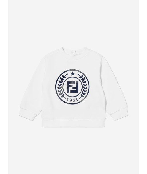 Fendi Baby Logo Sweatshirt in White la chaussure