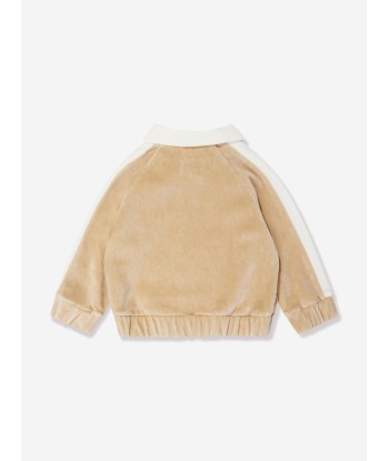 Fendi Baby Chenille Zip Up Top in Beige le des métaux précieux