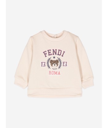 Fendi Baby Logo Sweatshirt in Beige Toutes les collections ici