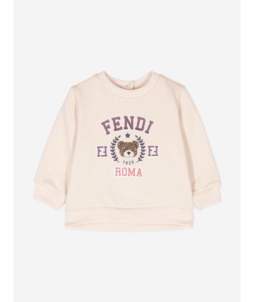 Fendi Baby Logo Sweatshirt in Beige Toutes les collections ici