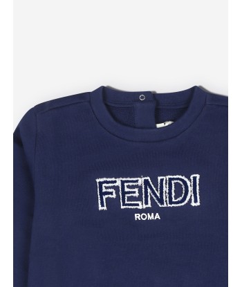 Fendi Baby Boys Logo Sweatshirt in Blue ou a consommer sur place