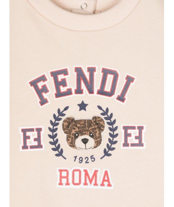 Fendi Baby Logo Sweatshirt in Beige Toutes les collections ici