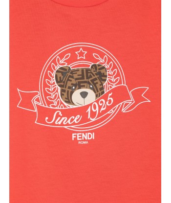 Fendi Baby Boys Bear Logo T-Shirt in Red Les magasins à Paris