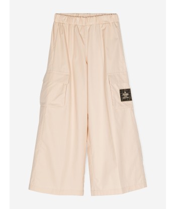 Fendi Kids Logo Cargo Trousers in Beige paiement sécurisé